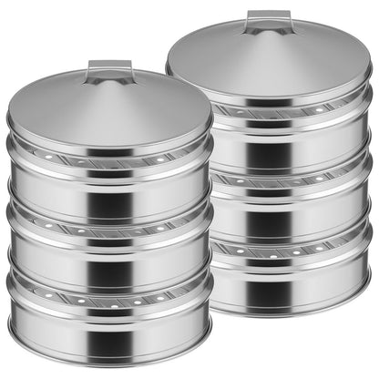 SOGA 2X 3 Tier Stainless Steel Steamers With Lid Work inside of Basket Pot Steamers 22cm