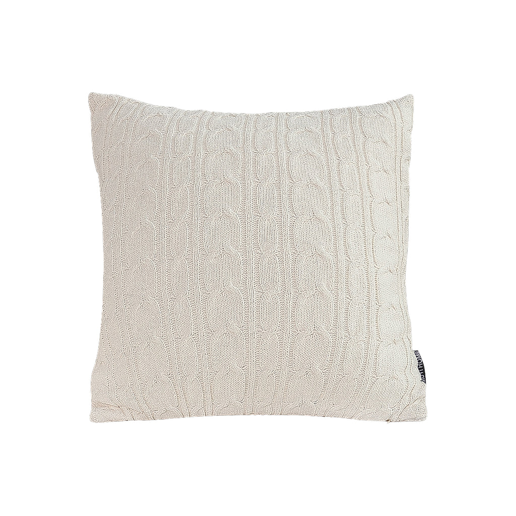 SOGA 45cm Classic Cream Cable Knit Decorative Pillowcase