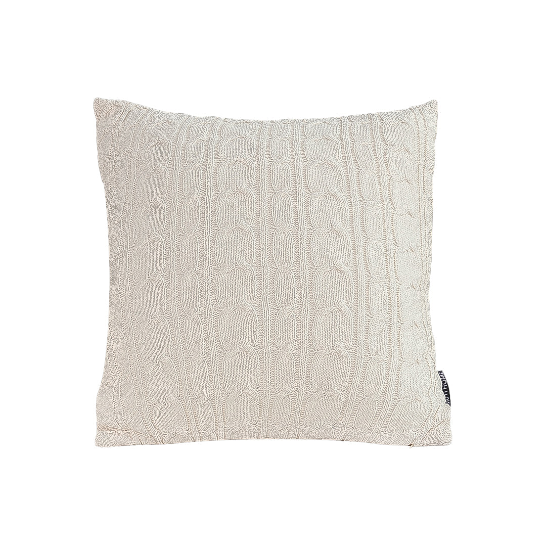 SOGA 45cm Classic Cream Cable Knit Decorative Pillowcase