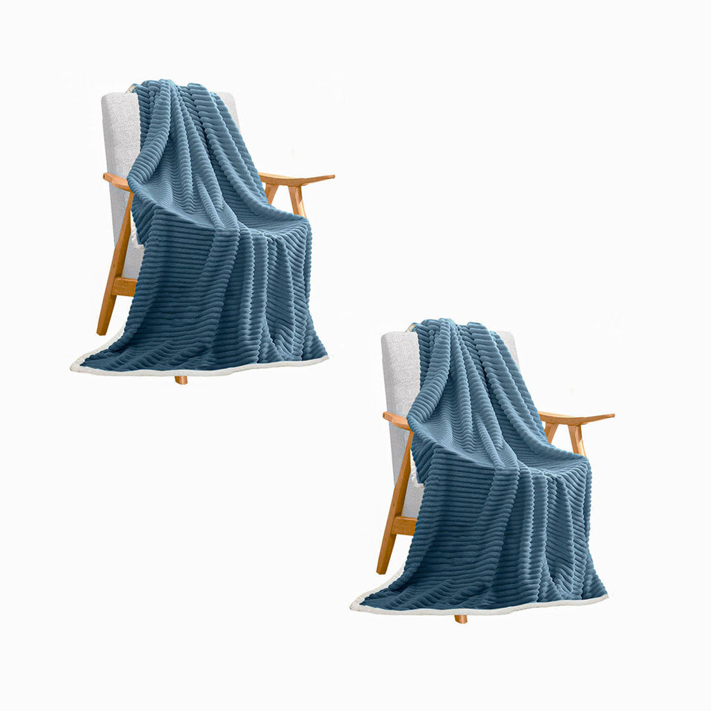 SOGA 2X Throw Blanket Warm Cozy Double Sided Thick Flannel Coverlet Fleece Bed Sofa Comforter