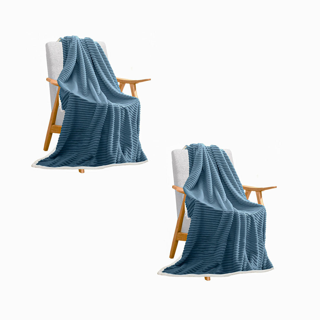 SOGA 2X Throw Blanket Warm Cozy Double Sided Thick Flannel Coverlet Fleece Bed Sofa Comforter