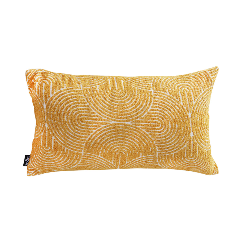 SOGA 30x50cm Mustard Yellow Geometric Lumbar Pillowcase for Home Decor