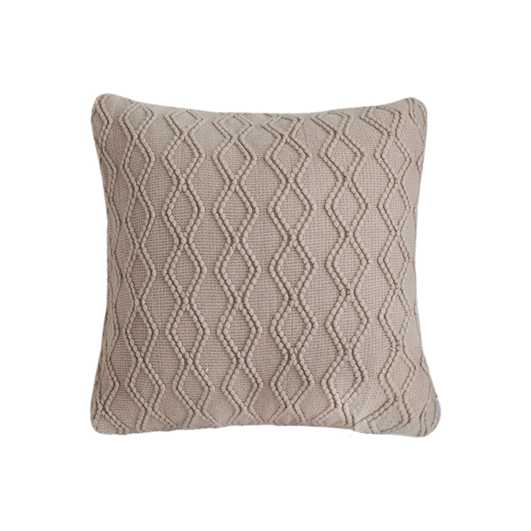 SOGA 45cm Warm Beige Diamond Knit Pillowcase