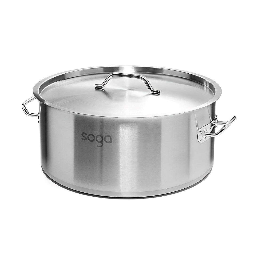 SOGA Stock Pot 9Lt Top Grade Thick Stainless Steel Stockpot 18/10