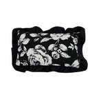 SOGA 30x50 Rectangular Rustic Black Floral Ruffle Pillow Cover