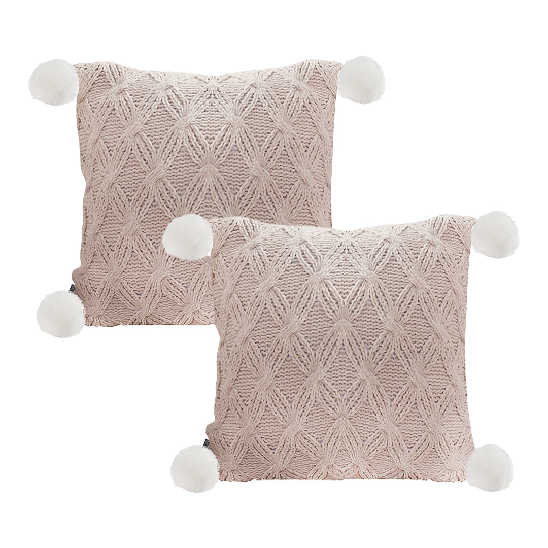 SOGA 2X 45cm Diamond Knit Texture Brown Throw Pillowcase