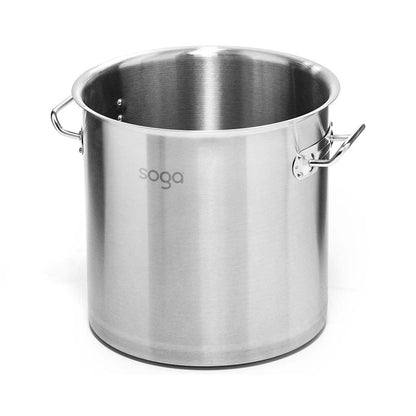 SOGA Stock Pot 25L Top Grade Thick Stainless Steel Stockpot 18/10 Without Lid