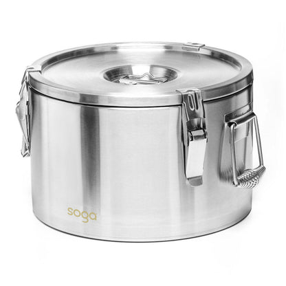 SOGA 15L 304 Stainless Steel Insulated Food Carrier Warmer Container