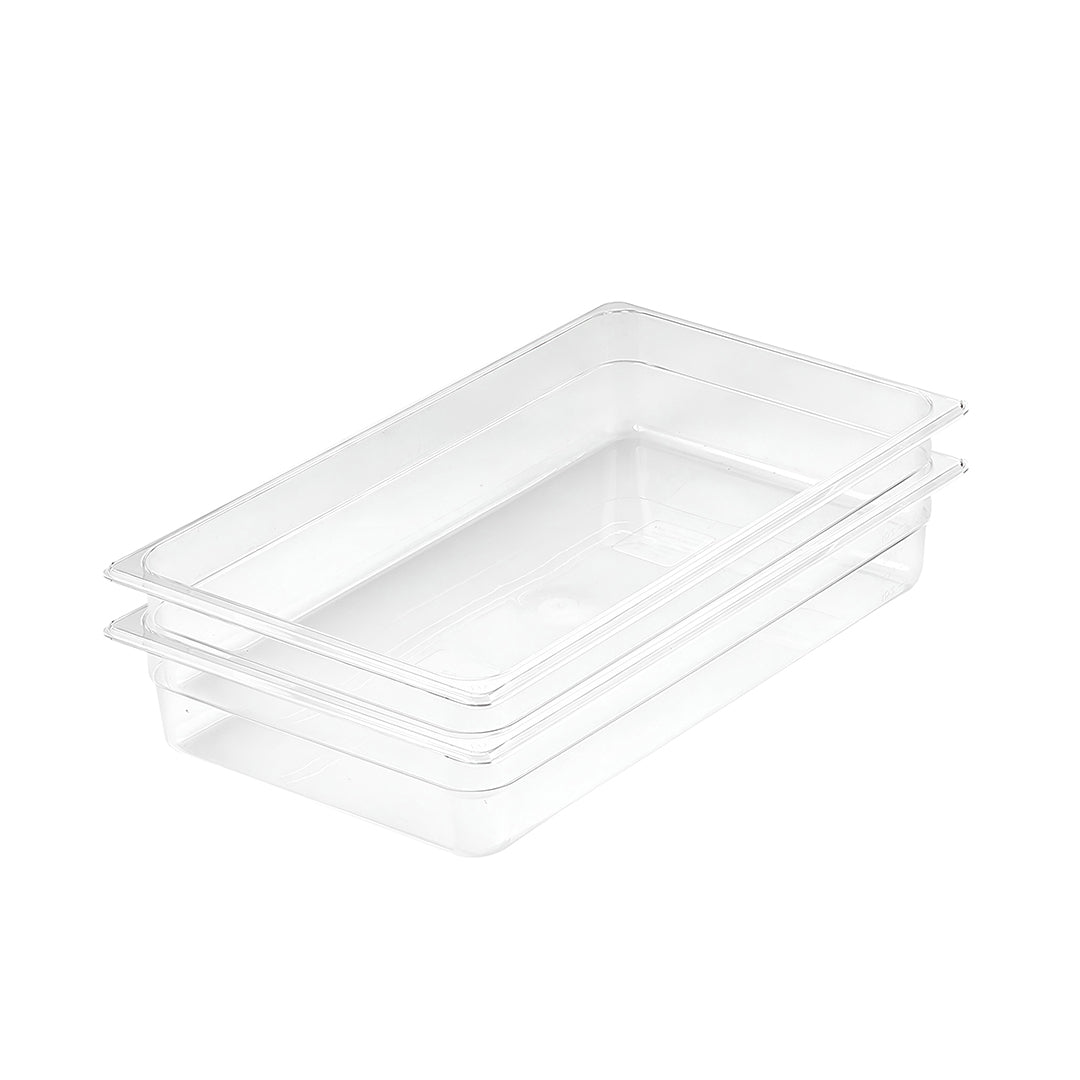 SOGA 100mm Clear Gastronorm GN Pan 1/1 Food Tray Storage Bundle of 2