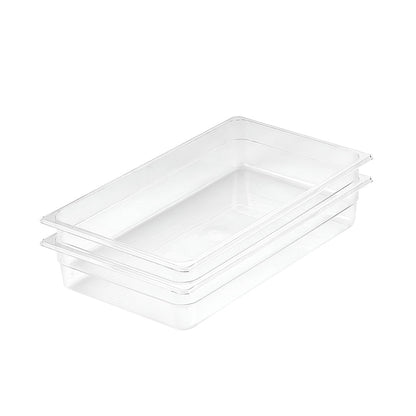 SOGA 100mm Clear Gastronorm GN Pan 1/1 Food Tray Storage Bundle of 2