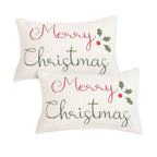 SOGA  2X 45cm Christmas Pine Leaf Lambskin Waist Pillowcase