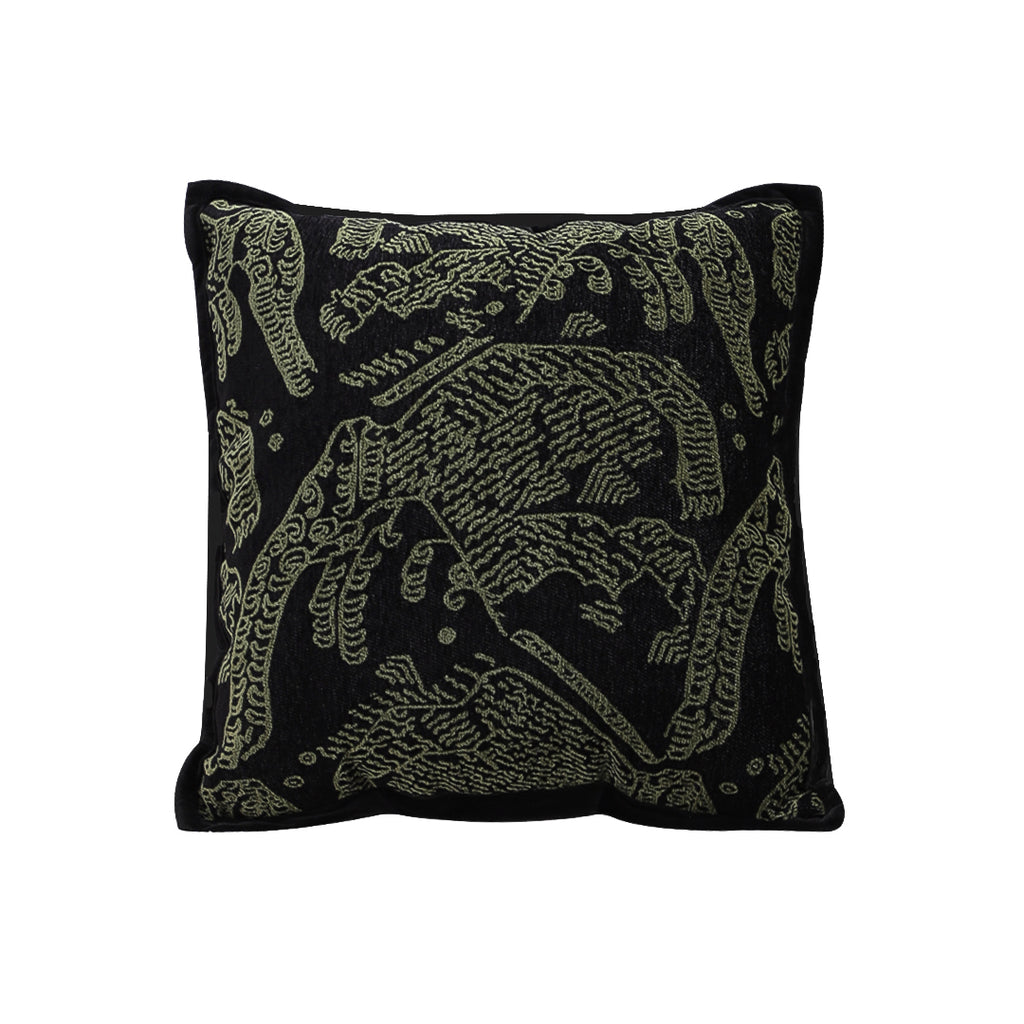 SOGA 45cm Nature-Inspired Midnight Green Embroidered Pillowcase