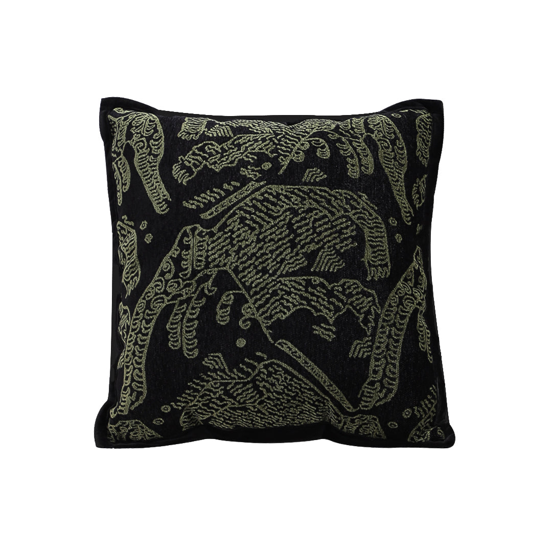 SOGA 45cm Nature-Inspired Midnight Green Embroidered Pillowcase