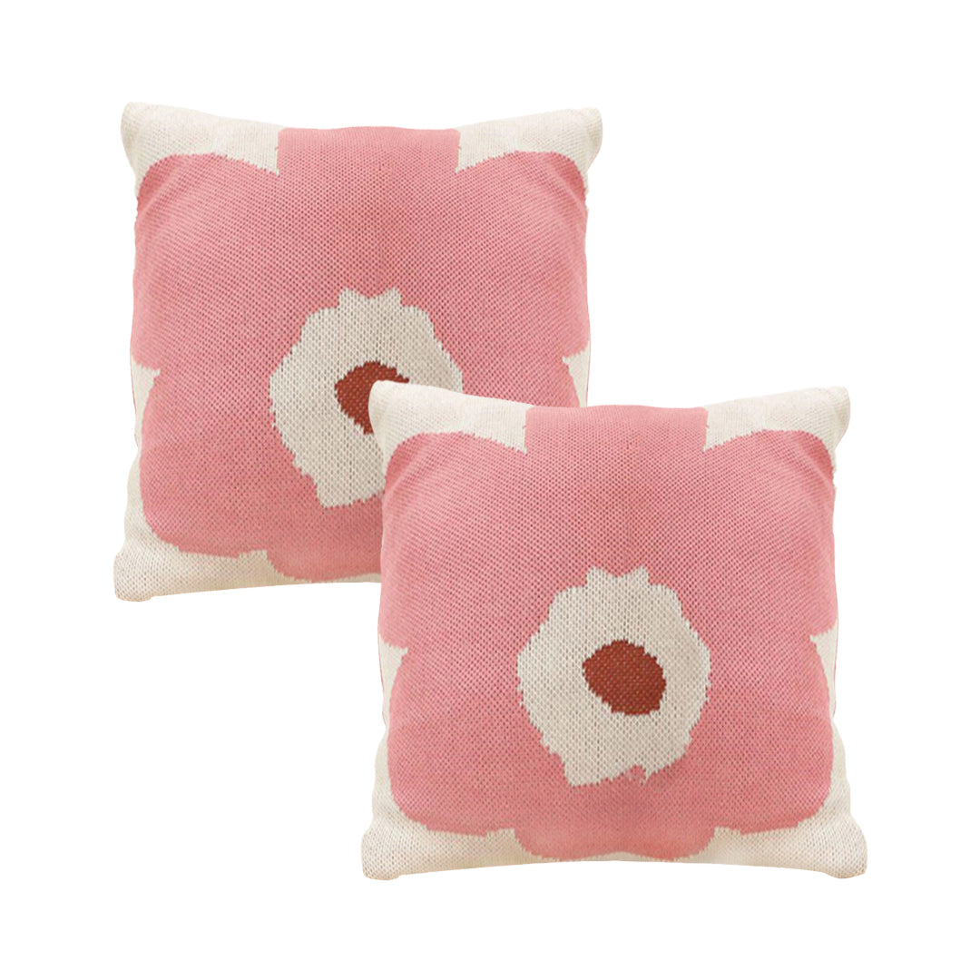 SOGA 2-Pack 45cm Blush Bloom Pillowcases – Elegant Floral Decorative Cushion Covers for Sofa, Bed & Home Décor