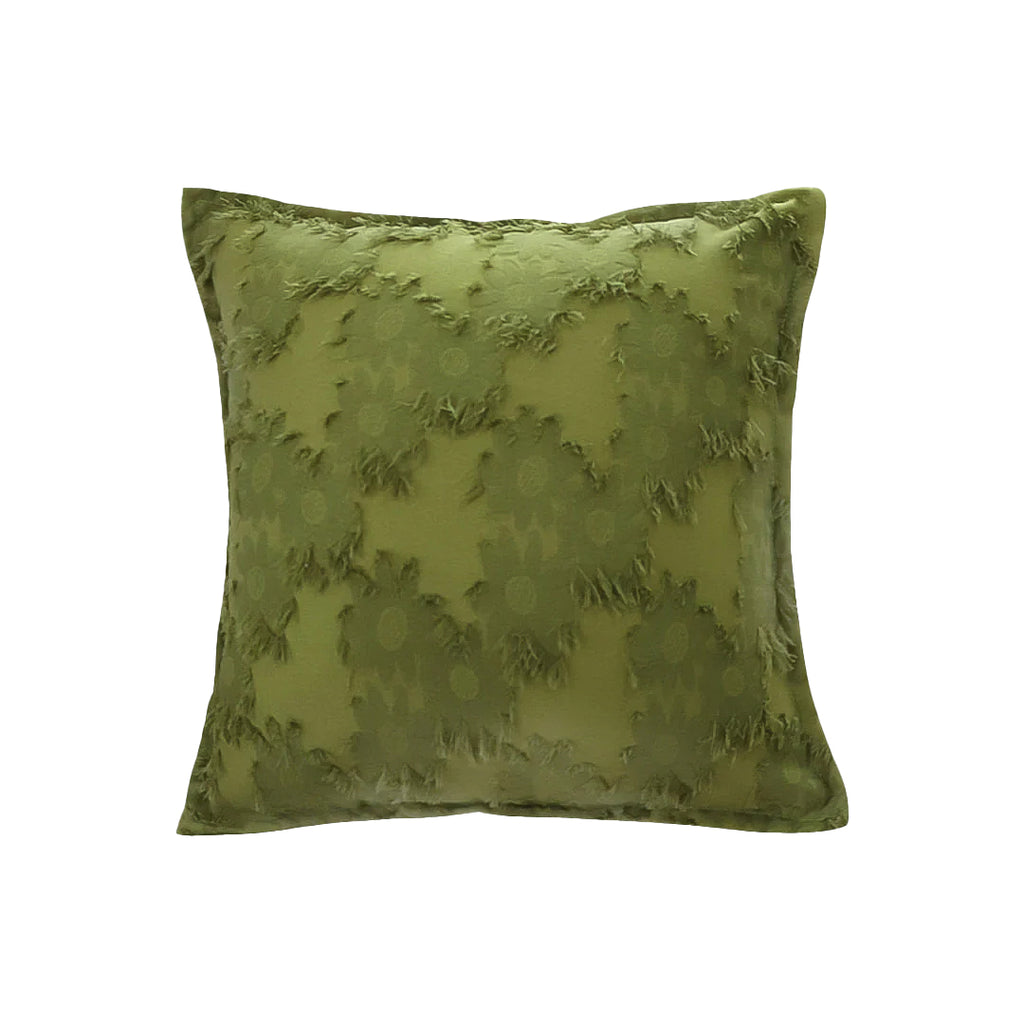 SOGA 45cm Textured Olive Green Accent Pillow Cover