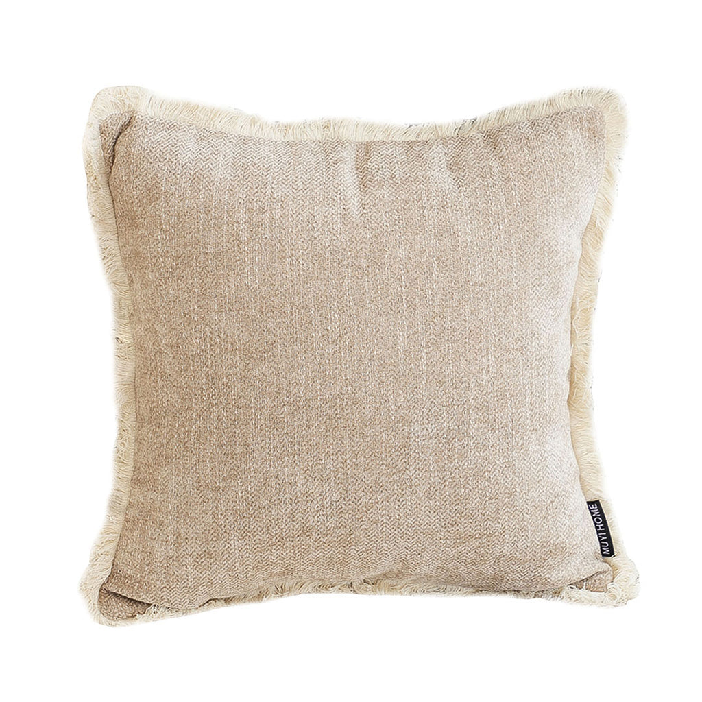 SOGA 45cm Milk Coffee Square Pillowcase – Cozy Neutral Accent