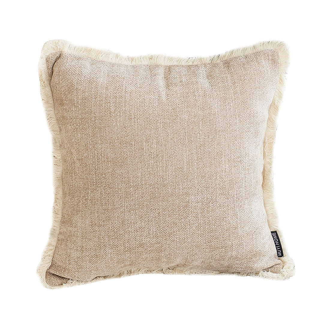 SOGA 45cm Milk Coffee Square Pillowcase – Cozy Neutral Accent