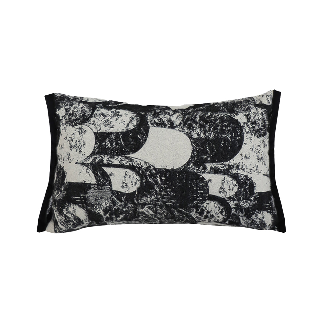 SOGA 30X50cm Modern Black & White Abstract Lumbar Pillowcase