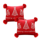 SOGA 2X 45cm Whimsical Red Christmas Tree Pillowcase