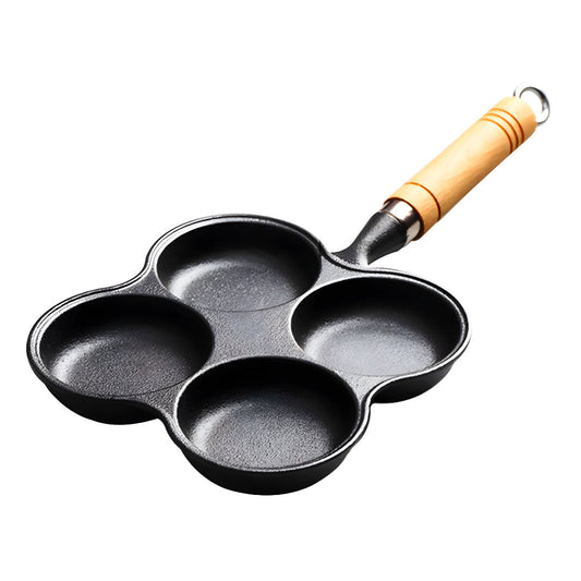 SOGA 4 Mold Multi-Portion Cast Iron Breakfast Fried Egg Pancake Omelet Fry Pan