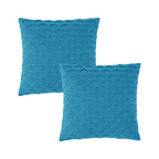 SOGA 2X 45cm Turquoise Blue Scalloped Wave Pillowcase – Textured Coastal Cushion Covers for Modern Home Décor