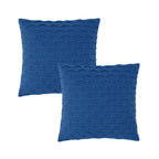 SOGA 2X 45cm Navy Blue Scalloped Wave Pillowcase – Coastal Textured Decorative Cushion Covers