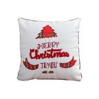 SOGA 45cm “Merry Christmas To You” Festive White Pillowcase with Red & Green Accents