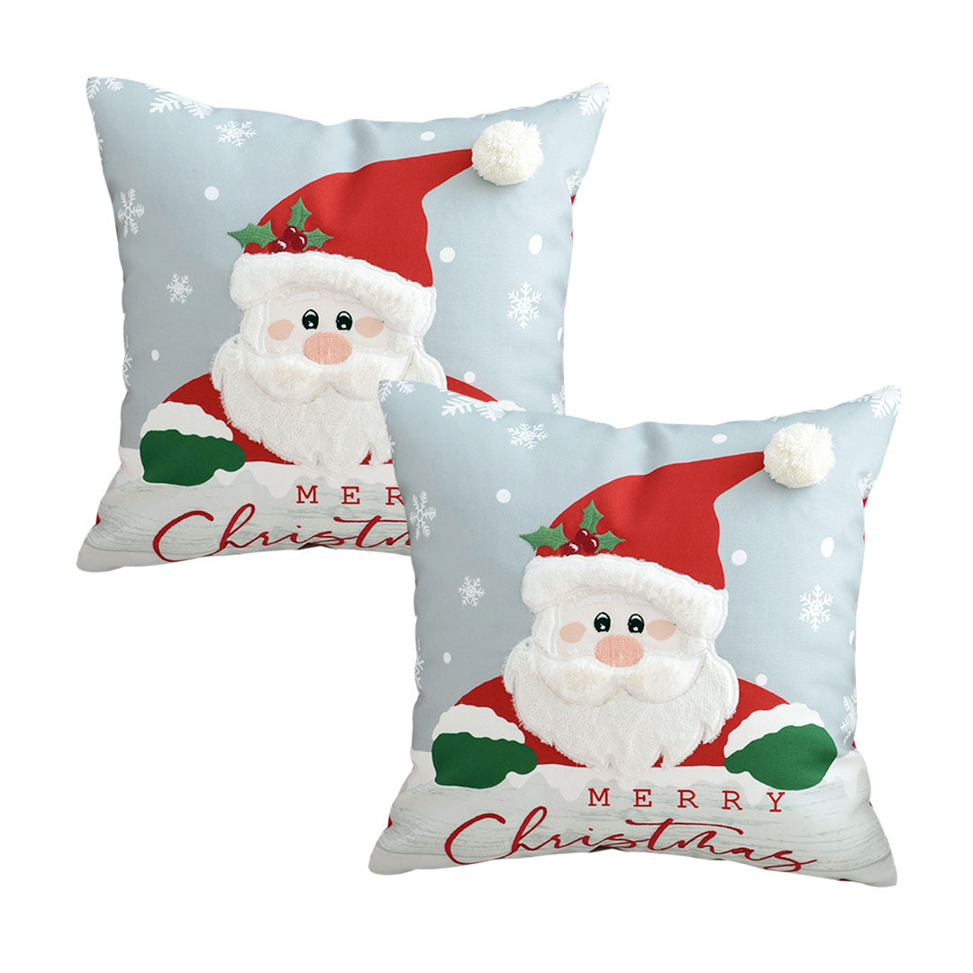 SOGA 2X 45cm Merry Christmas Typography Pillow Cover