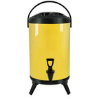 SOGA 2.1 gal Stainless Steel Insulated Milk Tea Barrel Hot and Cold Beverage Dispenser Container with Faucet Yellow