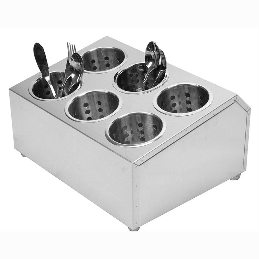 SOGA 18/10 Stainless Steel Commercial Conical Utensils Cutlery Holder with 6 Holes