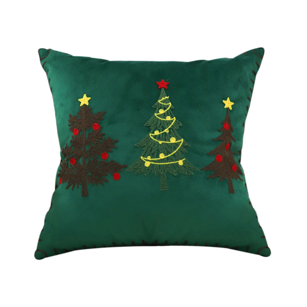 SOGA 45cm Christmas Tree Trio Pillowcase (Green)