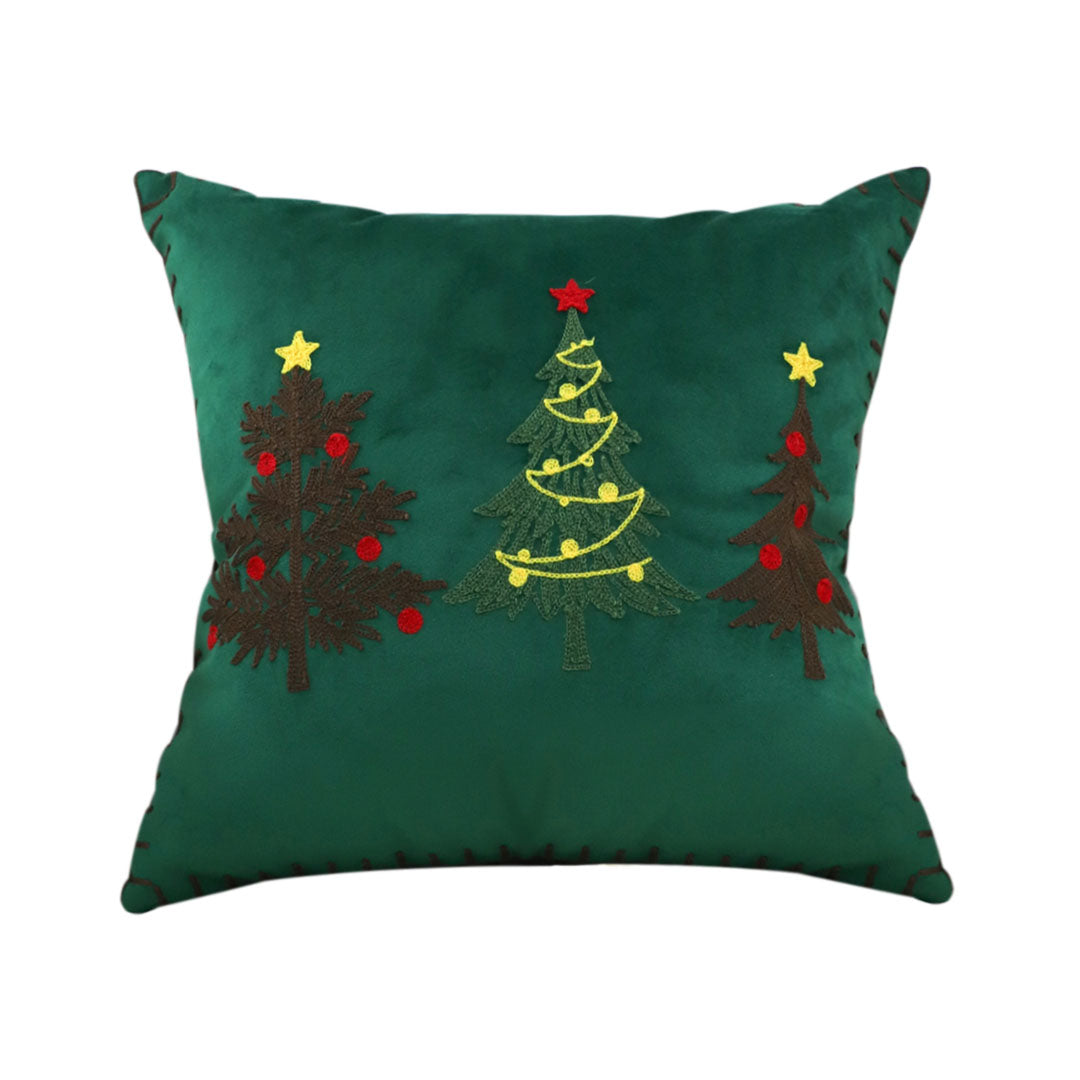 SOGA 45cm Christmas Tree Trio Pillowcase (Green)