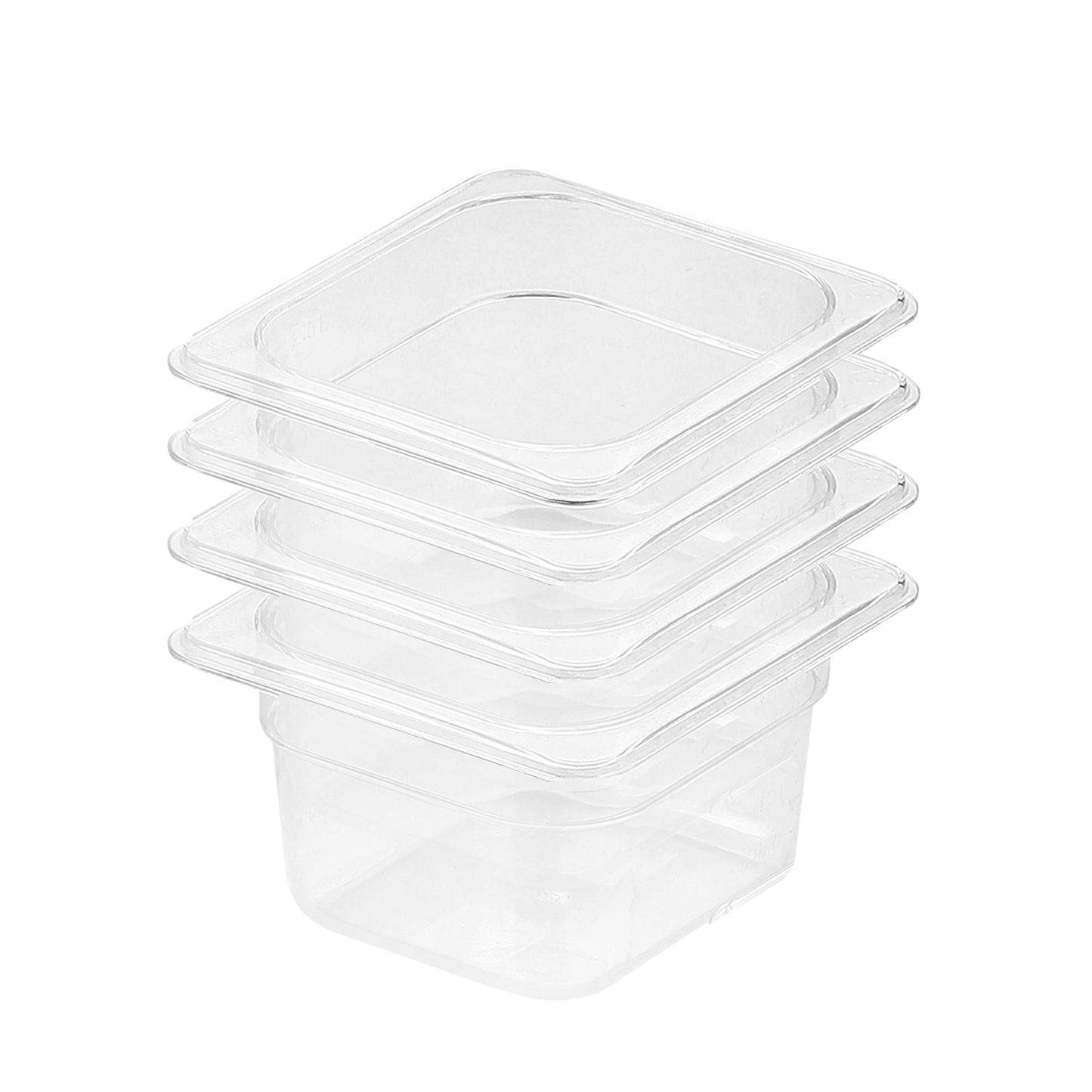 SOGA 100mm Clear Gastronorm GN Pan 1/6 Food Tray Storage Bundle of 4