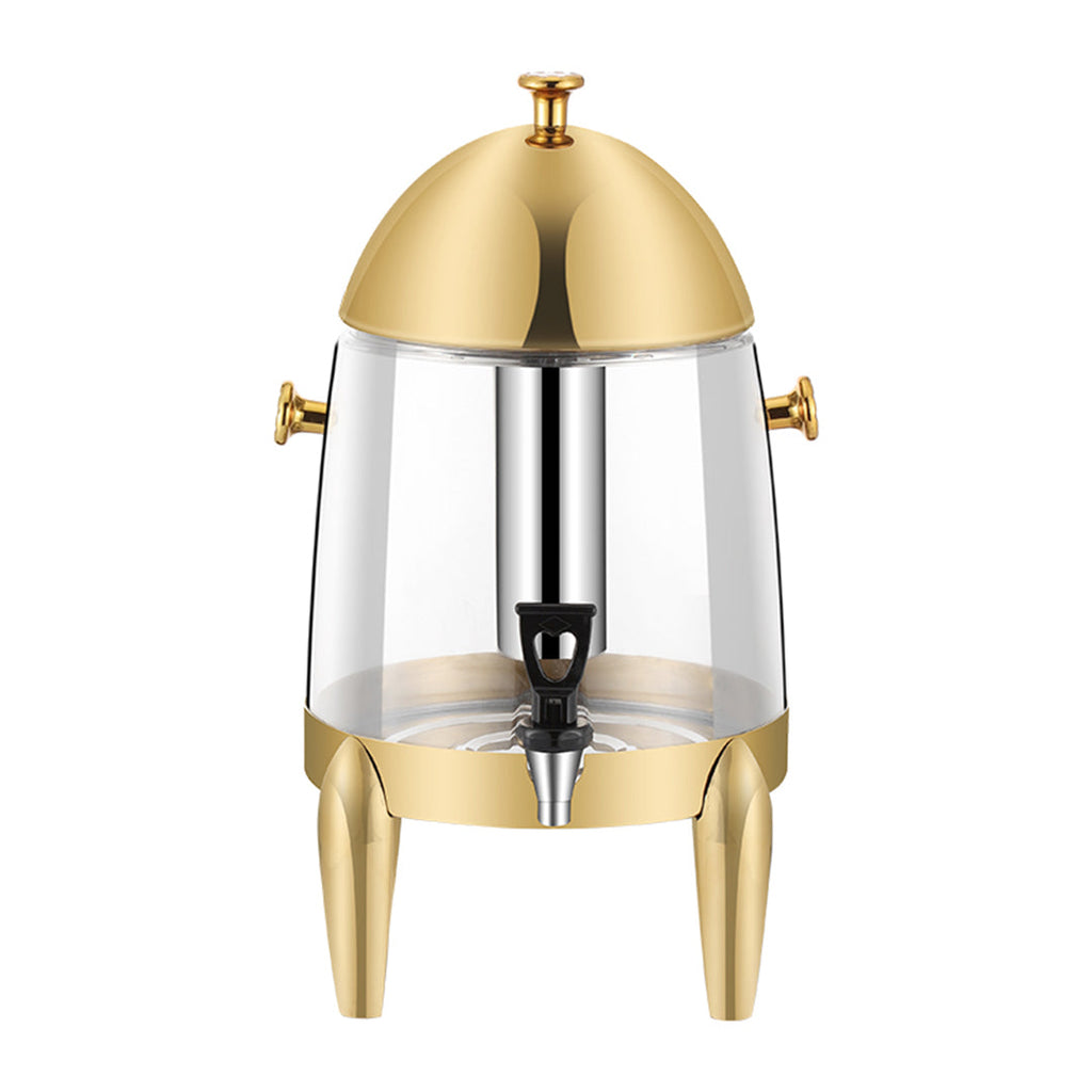 SOGA Stainless Steel 3.2 Gal Beverage Dispenser Hot and Cold Juice Water Tea Chafer Urn Buffet Drink Container Jug with Gold Accents
