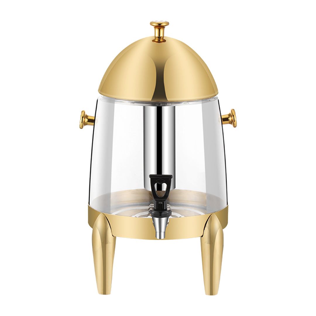 SOGA Stainless Steel 3.2 Gal Beverage Dispenser Hot and Cold Juice Water Tea Chafer Urn Buffet Drink Container Jug with Gold Accents