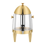 SOGA Stainless Steel 3.2 Gal Beverage Dispenser Hot and Cold Juice Water Tea Chafer Urn Buffet Drink Container Jug with Gold Accents
