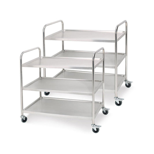 SOGA 2X 3 Tier 75x40x83.5cm Stainless Steel Kitchen Dinning Food Cart Trolley Utility Size Small