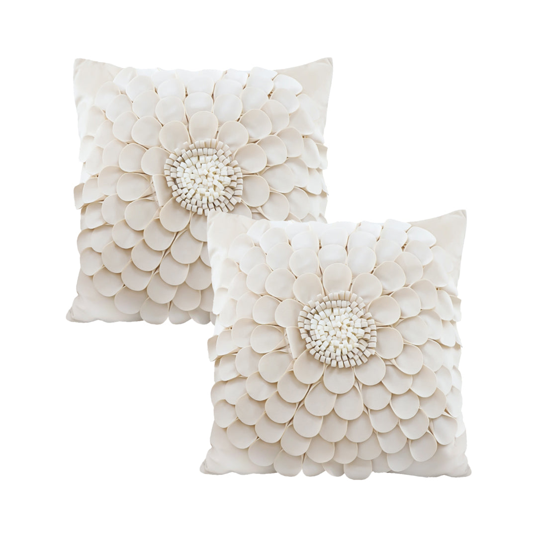 SOGA 2X 45cm Luxurious Textured Flower Pillowcase
