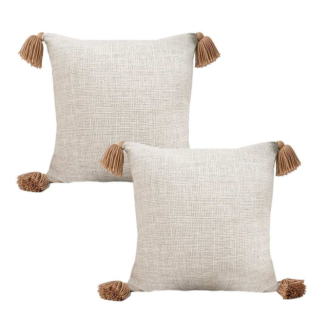 SOGA 2X 17.72in Natural Linen Texture Pillowcases Minimalist Decorative Cushion Covers