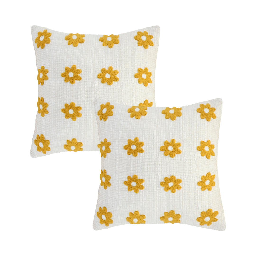 SOGA 2X 45cm Retro Daisy Chain Pillow Cover