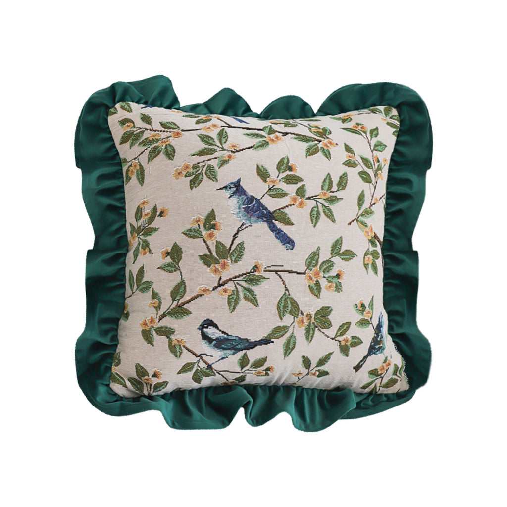 SOGA 45cm Enchanting Emerald & Avian Oasis Pillowcase