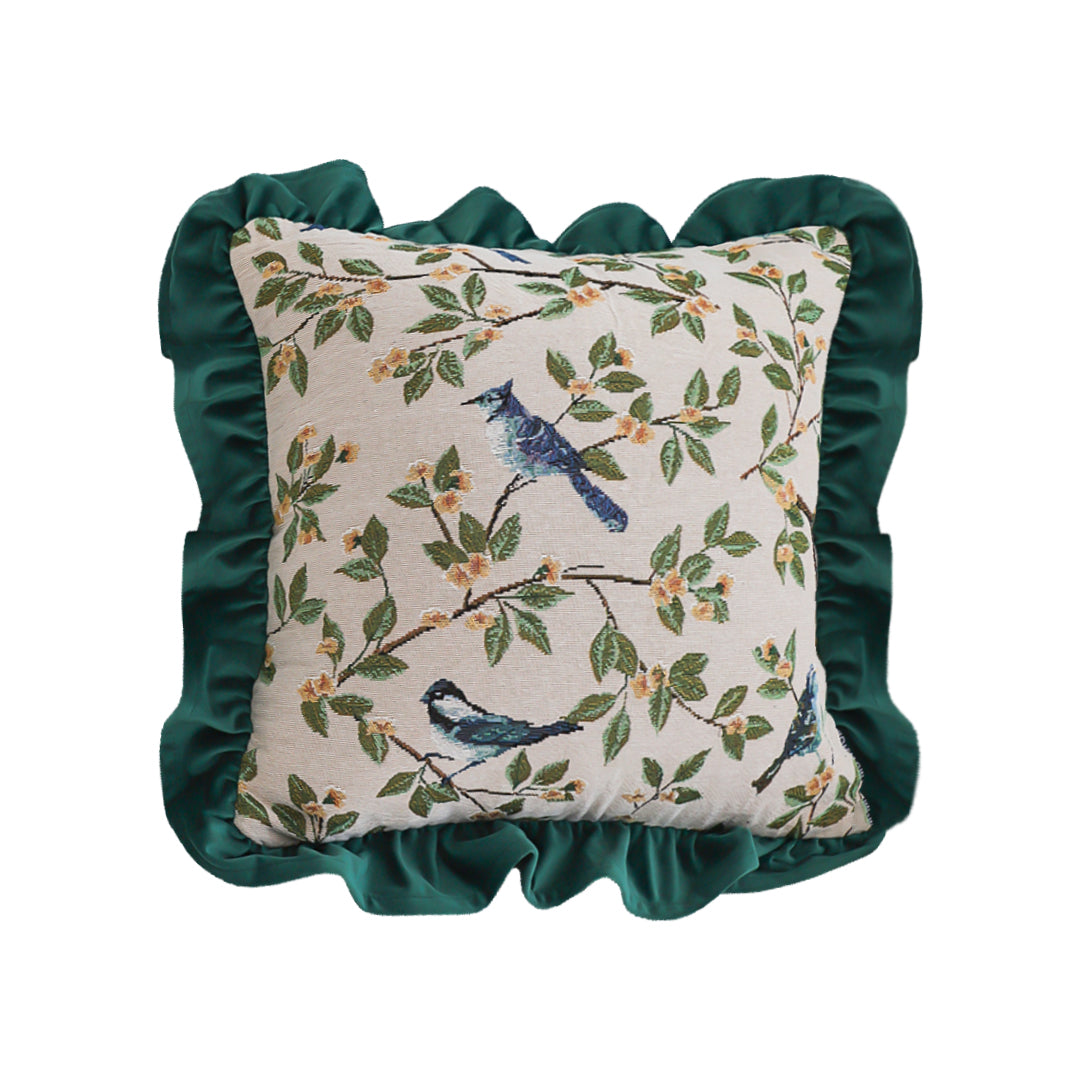 SOGA 45cm Enchanting Emerald & Avian Oasis Pillowcase