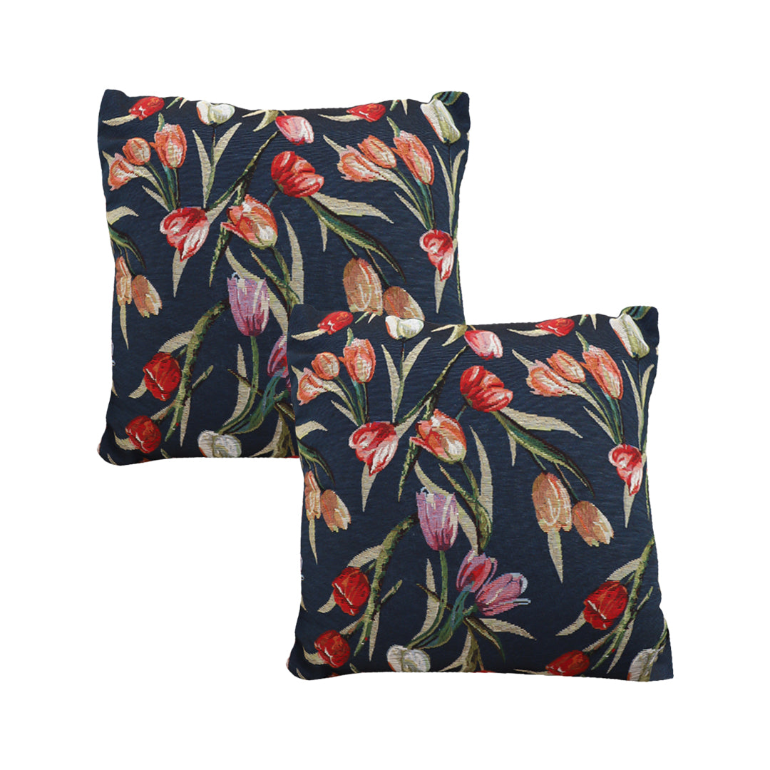 SOGA 2X 45cm Botanical Floral Pillowcase (Dark)