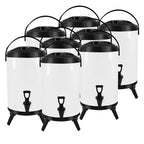 SOGA 8X 4.2 Gal Stainless Steel Insulated Milk Tea Barrel Hot and Cold Beverage Dispenser Container with Faucet White