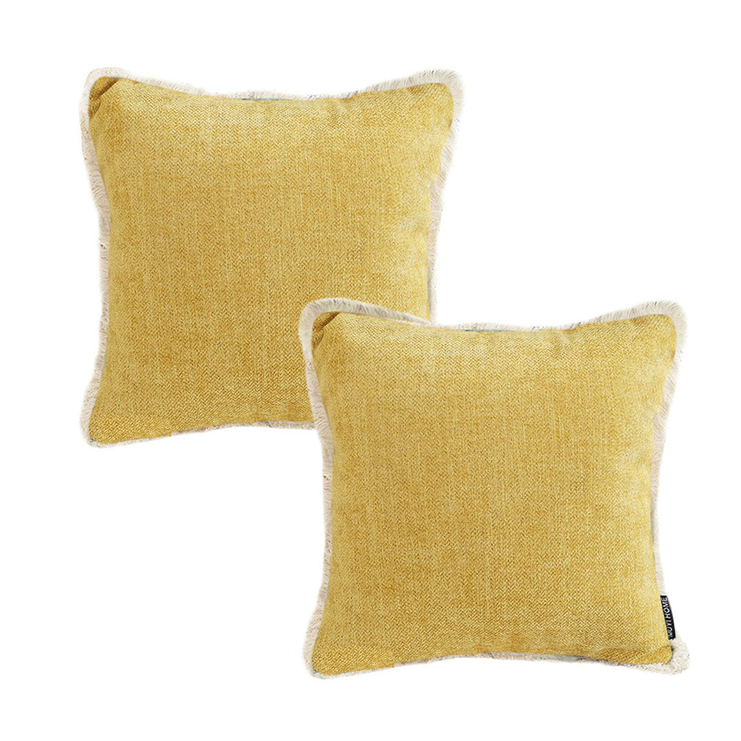 SOGA 2X 45cm Mustard Yellow Pillowcase