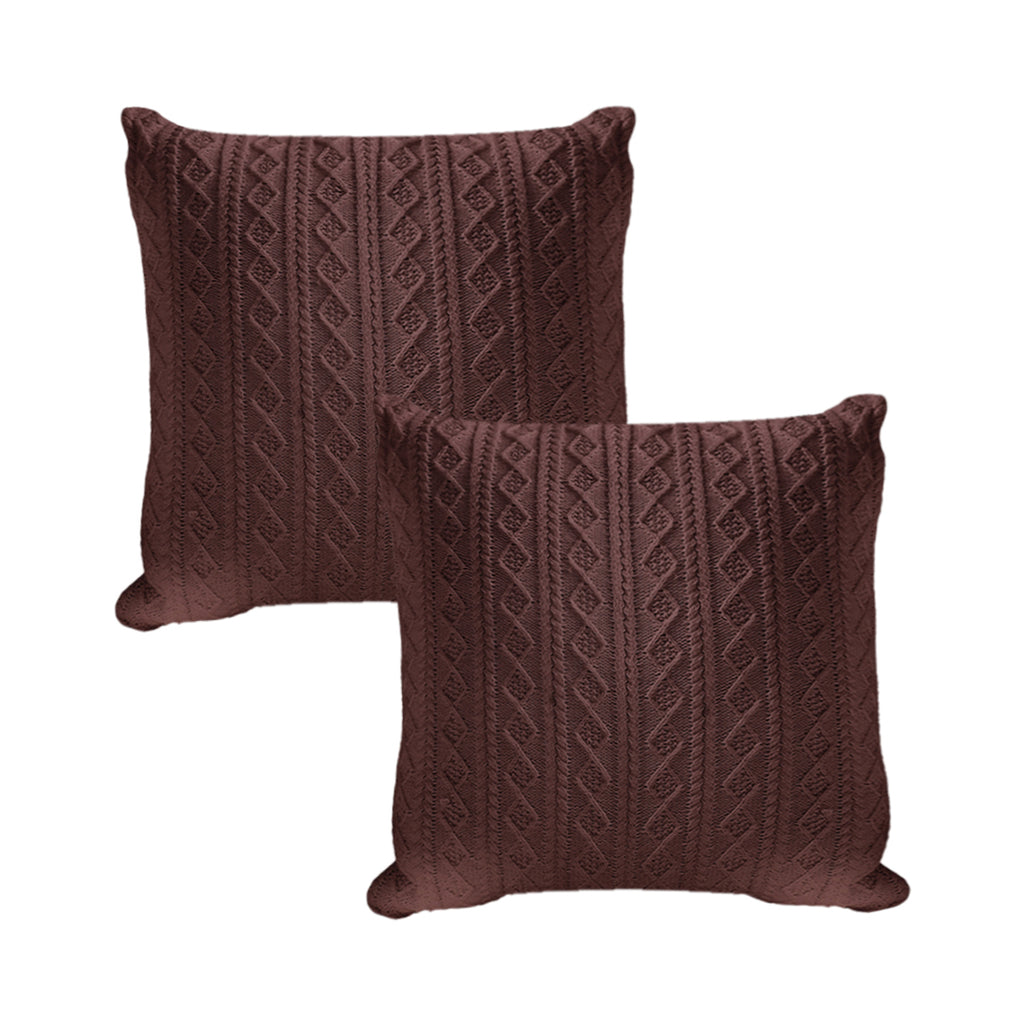 SOGA 2X 45cm Cable Knit Luxury Pillowcases – Cozy Decorative Cushion Covers for Sofa, Bed & Home Décor