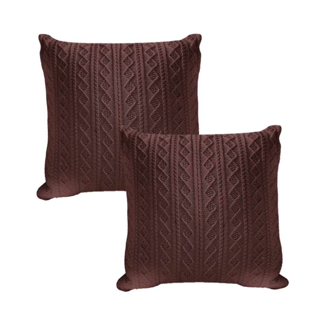 SOGA 2X 45cm Cable Knit Luxury Pillowcases – Cozy Decorative Cushion Covers for Sofa, Bed & Home Décor