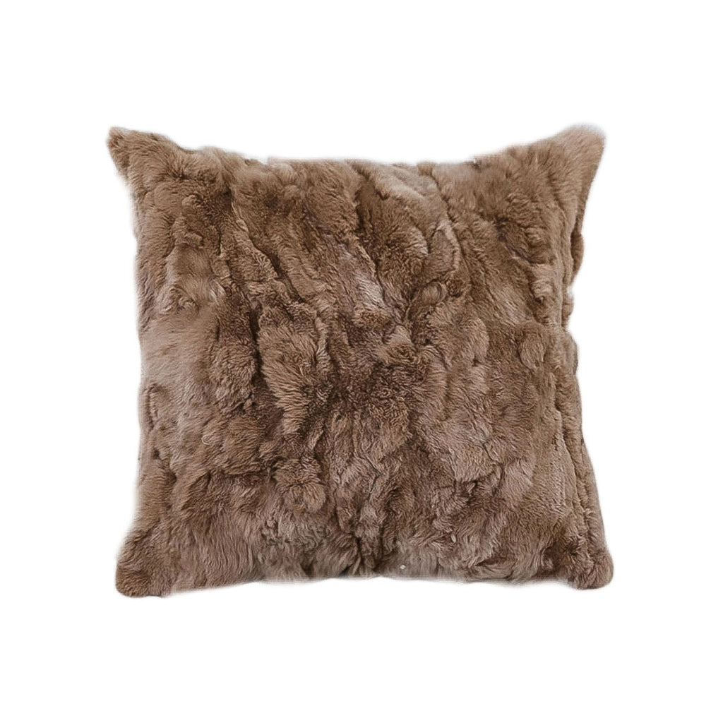 SOGA 45cm  LuxeFur Plush Brown Pillowcase