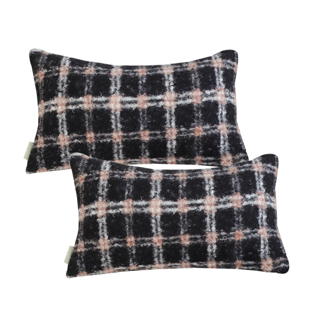 SOGA  2X 30x50cm Cozy Plaid Checkered Pillowcase