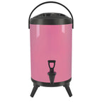 SOGA 2.1 gal Stainless Steel Insulated Milk Tea Barrel Hot and Cold Beverage Dispenser Container with Faucet Pink
